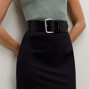 M.M.LAFLUER BEEBE BLACK LEATHER BELTS MADE IN ITALY WOMENS SZ XS